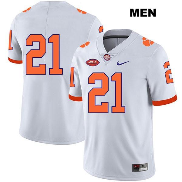 Men's Clemson Tigers #21 Darien Rencher Stitched White Legend Authentic Nike No Name NCAA College Football Jersey UUO3746TJ